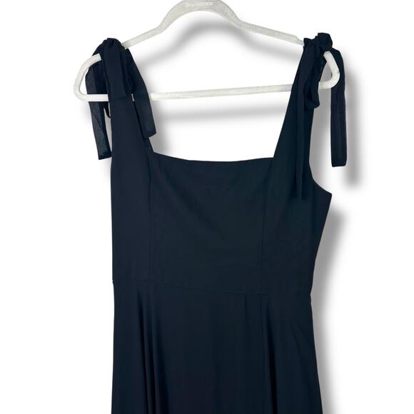 Lulus NWT Love Me Forever Black Tie-Strap Square Neck Maxi Dress Medium - Picture 5 of 10